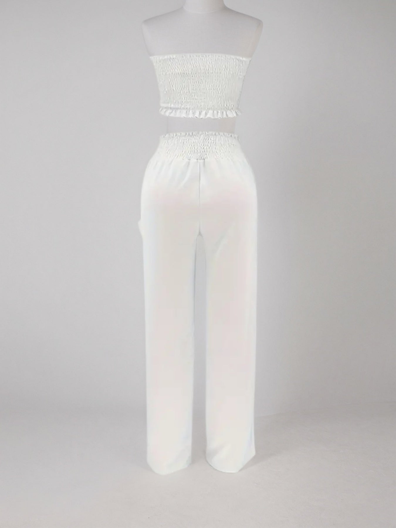 New Autumn Style Women's Two-piece Set, Featuring A Stylish Bow Design And Strapless Cover, Paired With A Stylish Pink Polyester Twopiece Set