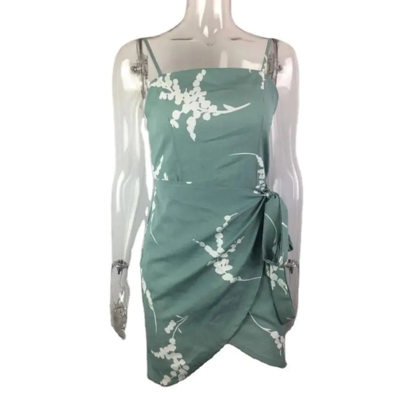 2019 New Floral Print Sexy Strap Dress for Women