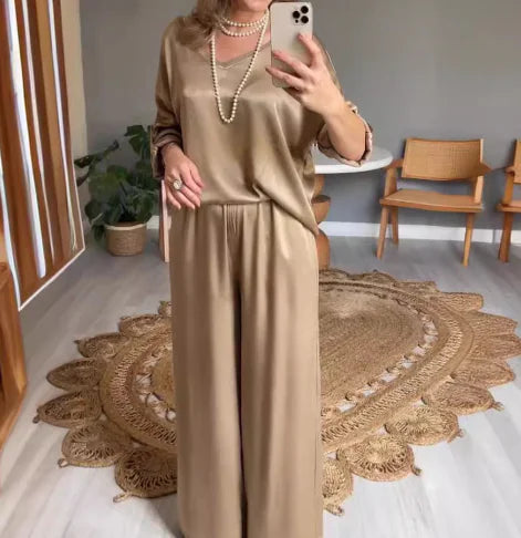 Taline Pants and Blouse Set - Women's Casual Outfit (One Set)