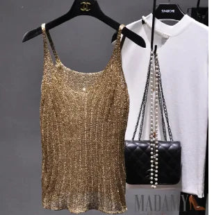 Madamy Golden Blouse / Women's Sleeveless Top (One Piece)