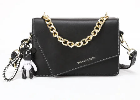 Chic Retro Letter Print Shoulder Bag for Women