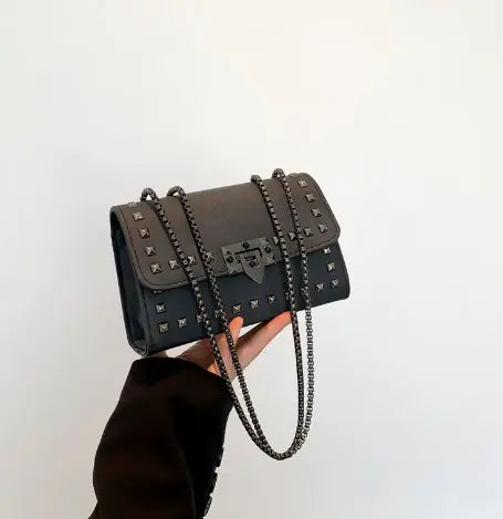 Studded Chain Bag, Tote and Shoulder Bag for Women