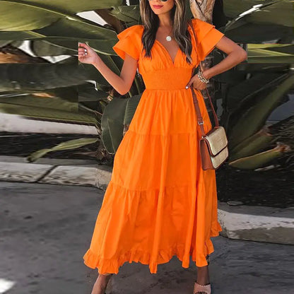Short Sleeve Midi Dress for Women's Fashion
