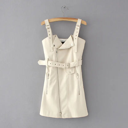 Strap Dress, PU Dress, Casual Dress