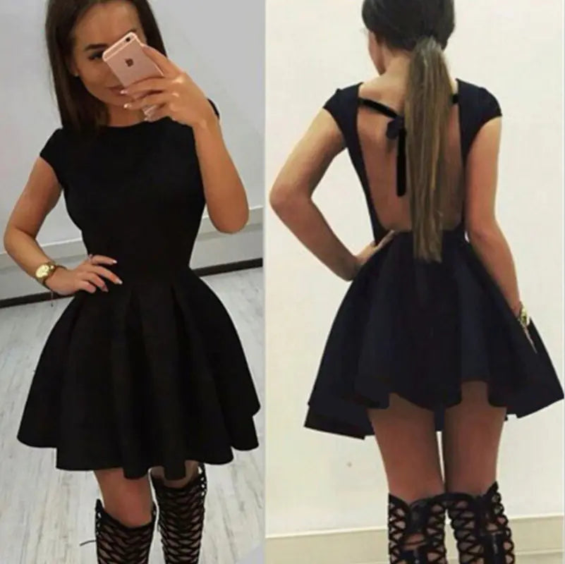 Sexy Short Sleeve Dress with Flowing Ribbons