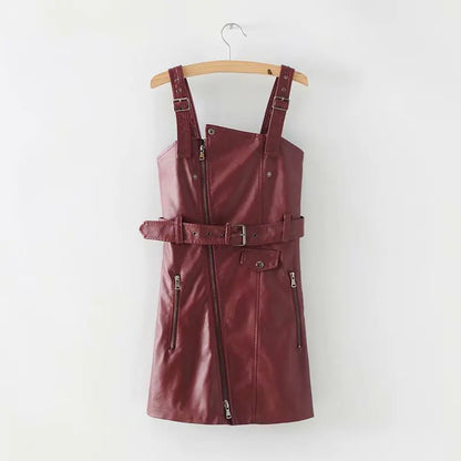 Strap Dress, PU Dress, Casual Dress