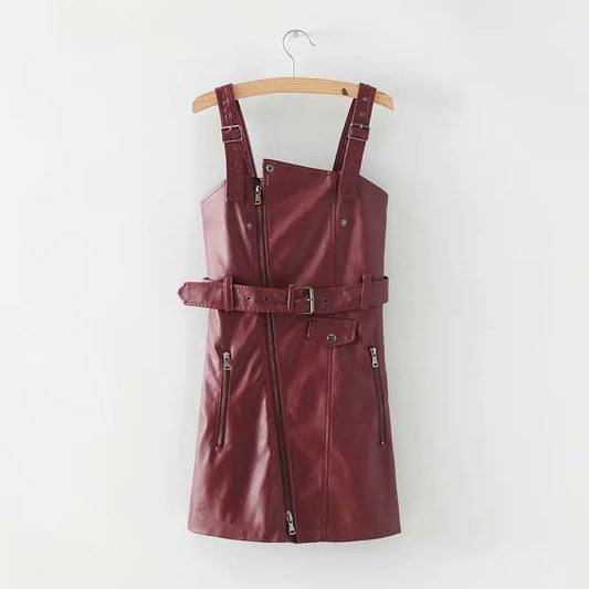 Strap Dress, PU Dress, Casual Dress