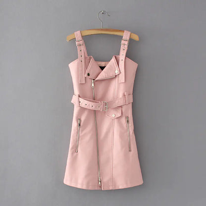 Strap Dress, PU Dress, Casual Dress