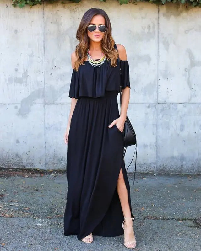 Summer Boho Maxi Dress for Women - Casual Beach Style