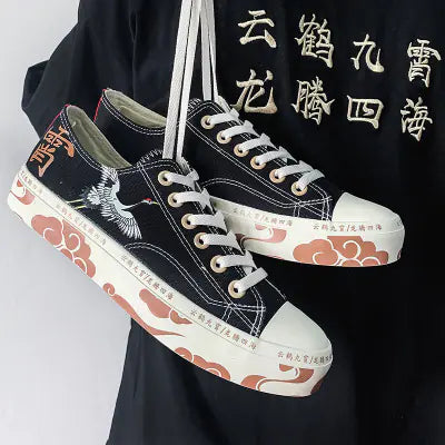 Chinese Style High-Top Canvas Sneakers for Women 35-40