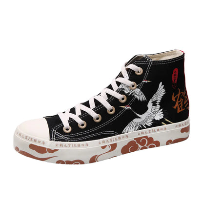 Chinese Style High-Top Canvas Sneakers for Women 35-40
