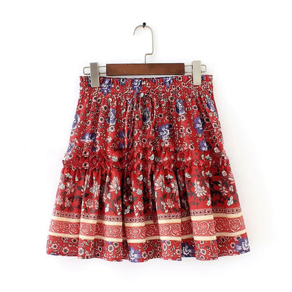 Multi-color Sexy Print Lace Slimming Skirt for Women