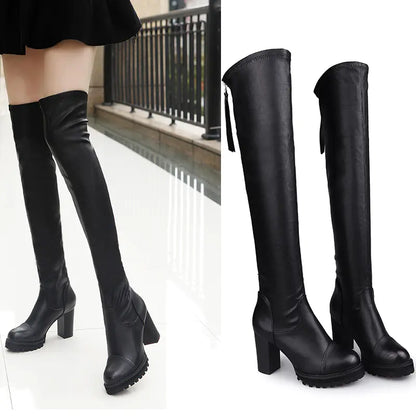 Winter Over-the-Knee High Heels Stretch Boots for Women