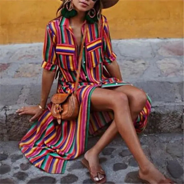 Summer New Striped Floral Dress Collection