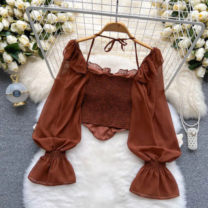 Aesthetic White Blouses for Women - Vintage Casual Tops