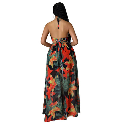 Floral Midi Suspender Dress