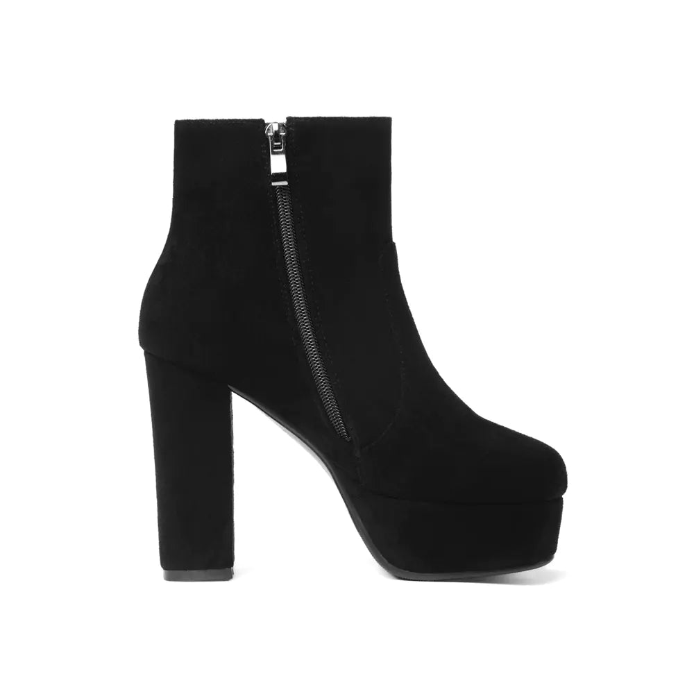 Shuitai Women's Martin Boots with Thick High Heels