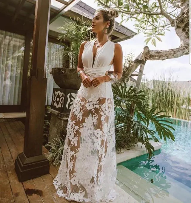 Lace Hollow Beach Dress - Long Lace Dress