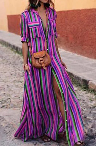 Summer New Striped Floral Dress Collection