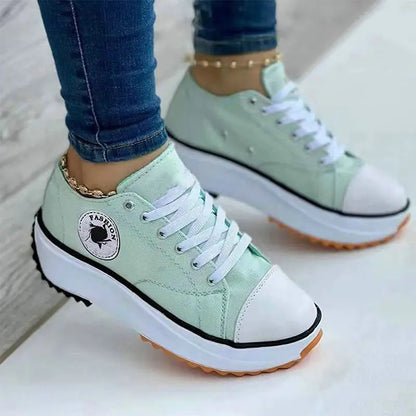 Fashionable Lace-Up Canvas Sneakers for Women