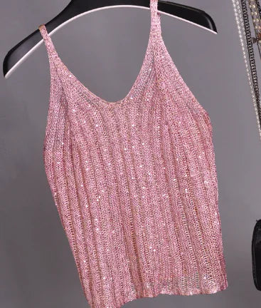 Madamy Golden Blouse with Sequins and Breathable Fabric (One Piece)