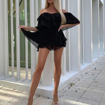 FC971 Summer 2023 Off-Shoulder Ruffle Mini Dress