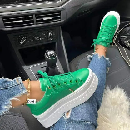 Trendy Platform Lace-Up Sneakers for Women (Casual)