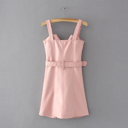Strap Dress, PU Dress, Casual Dress
