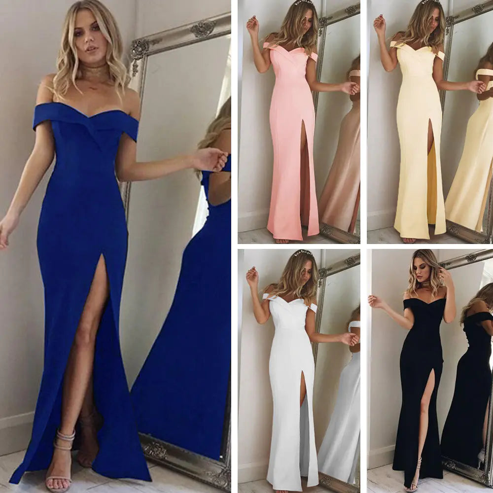 Strapless Split Maxi Dress