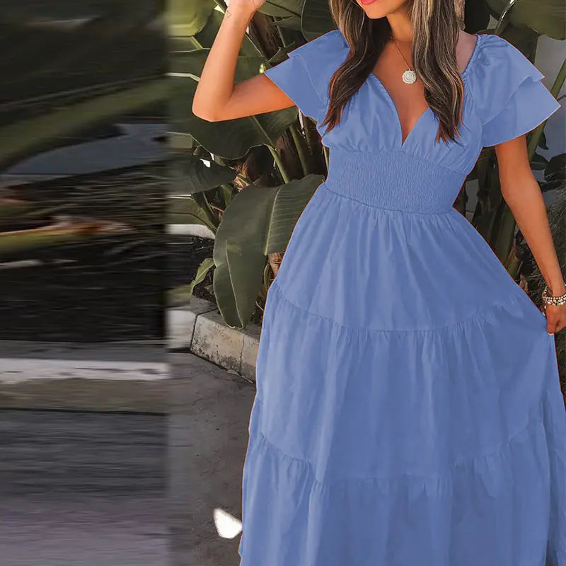 Short Sleeve Midi Dress for Women's Fashion