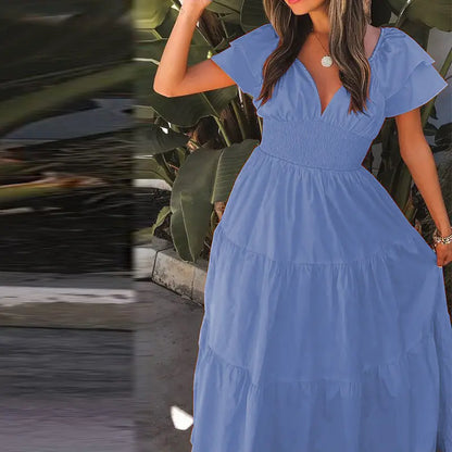 Short Sleeve Midi Dress for Women's Fashion