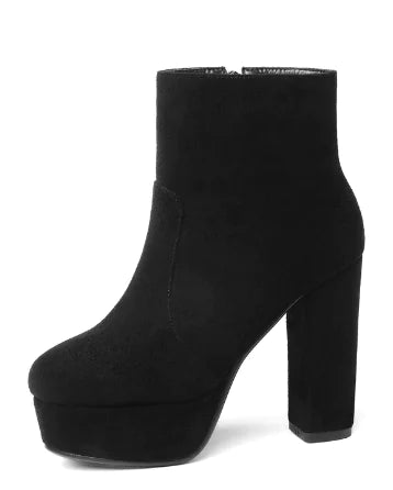 Shuitai Women's Martin Boots with Thick High Heels