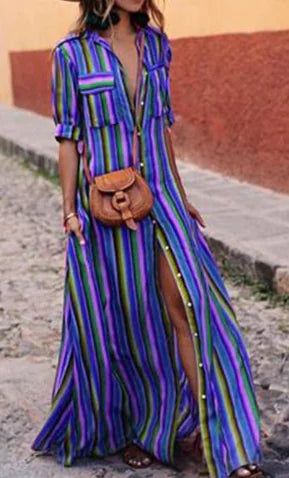 Summer New Striped Floral Dress Collection