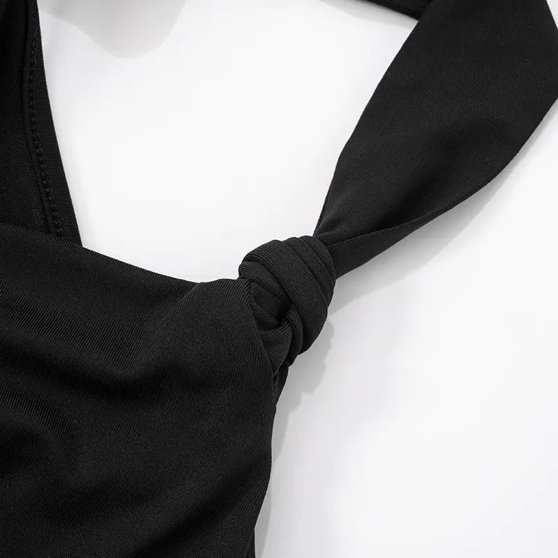 Pleated Cross Backless Crop Top