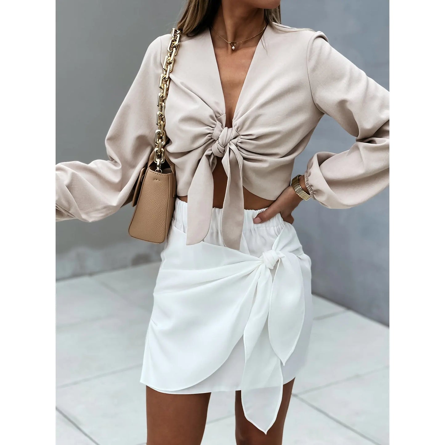 Casual Lace-up Short Skirt for Women - Holiday Style
