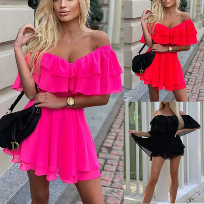 FC971 Summer 2023 Off-Shoulder Ruffle Mini Dress