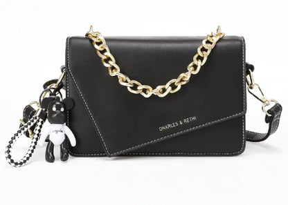 Chic Retro Letter Print Shoulder Bag for Women