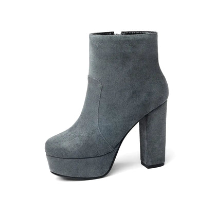 Shuitai Women's Martin Boots with Thick High Heels