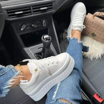 Trendy Platform Lace-Up Sneakers for Women (Casual)