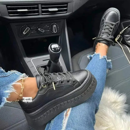 Trendy Platform Lace-Up Sneakers for Women (Casual)