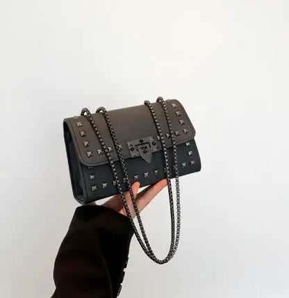 Studded Chain Bag, Tote and Shoulder Bag for Women