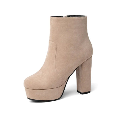 Shuitai Women's Martin Boots with Thick High Heels